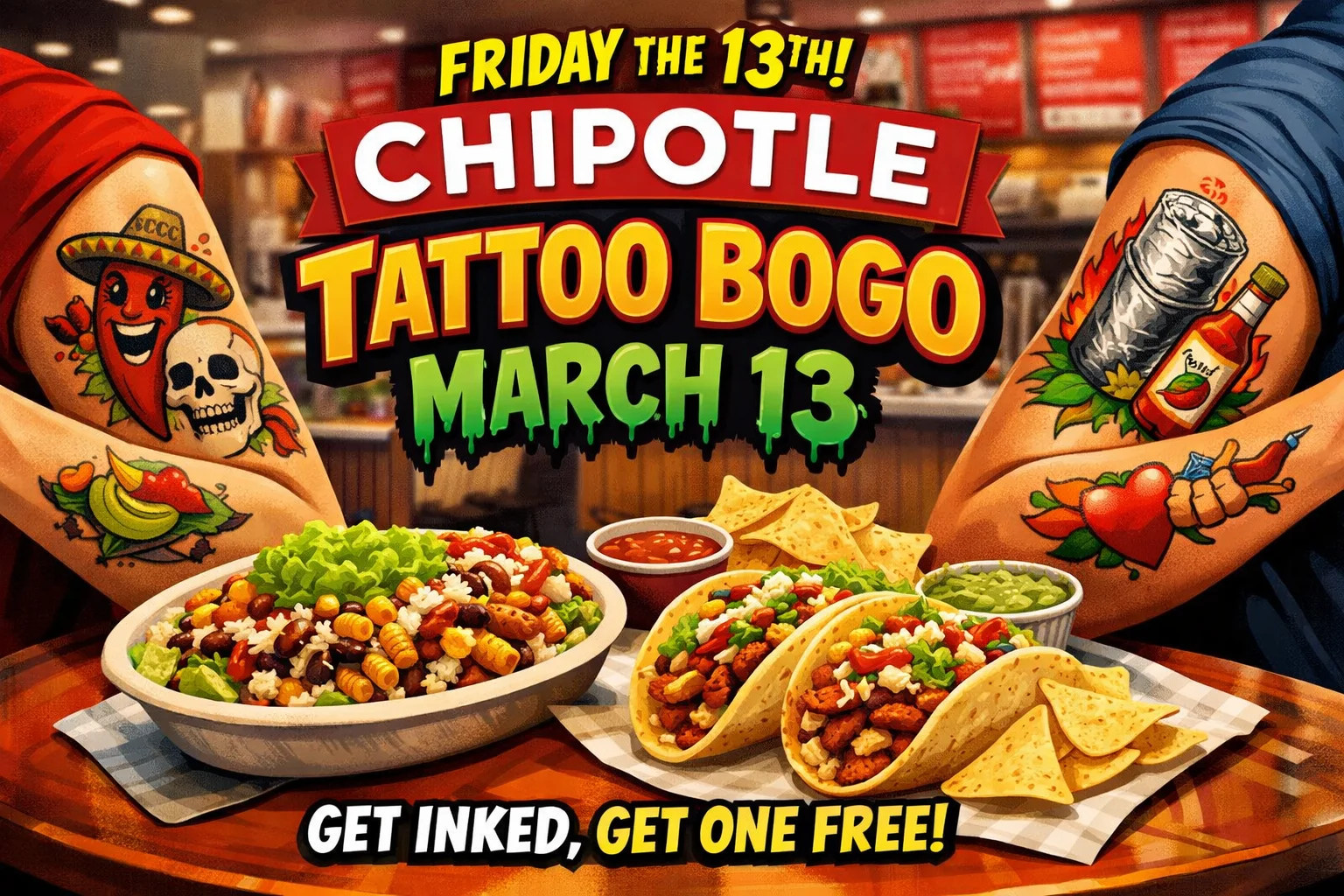 Chipotle tattoo BOGO